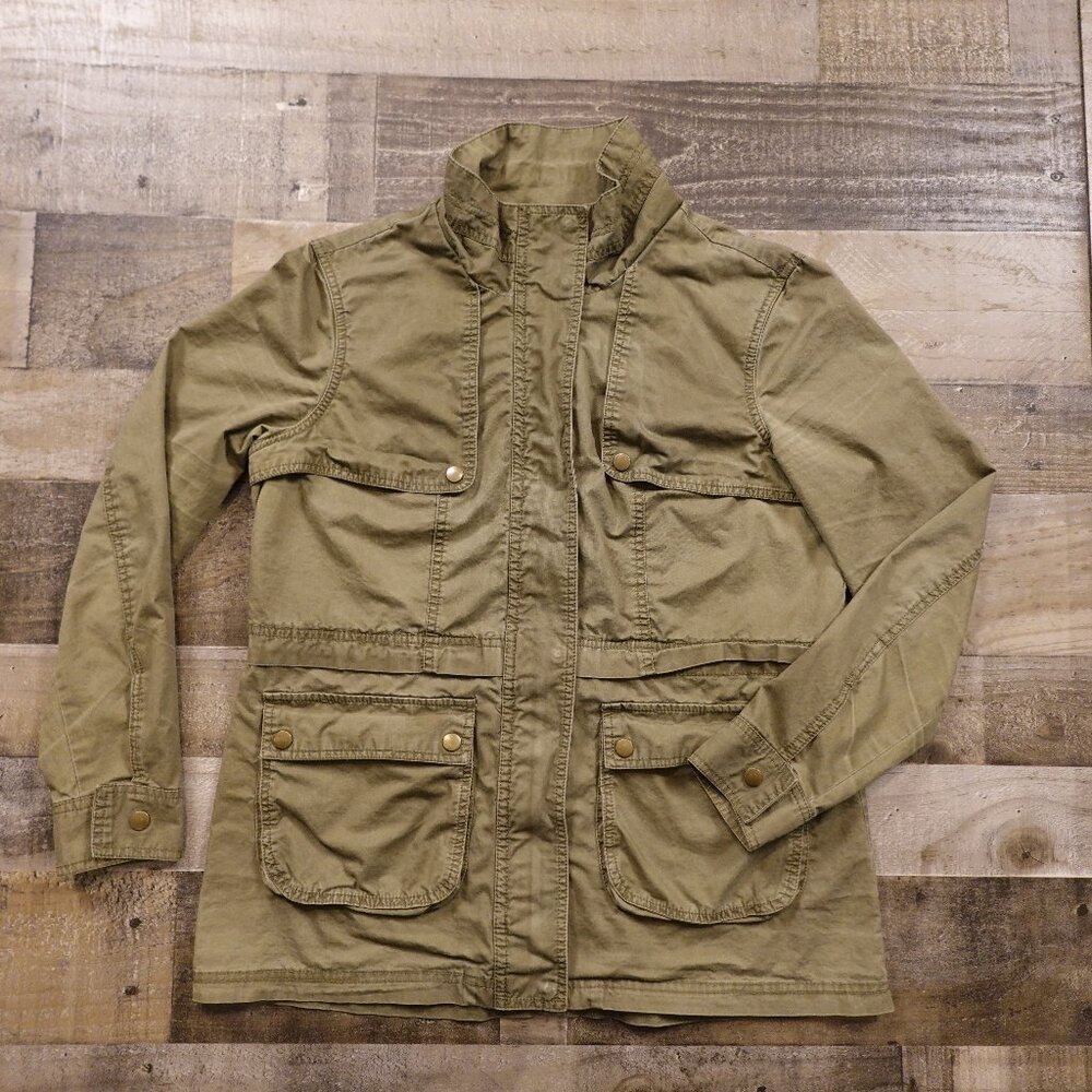 Per Se Utility‎ Field Jacket Women’s Large Olive Green Cotton